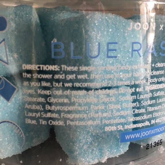 Joon & Moon Blue Raspberry Exfoliating & Cleansing Sugar Cubes 7 oz Tub NWT - Picture 6 of 12